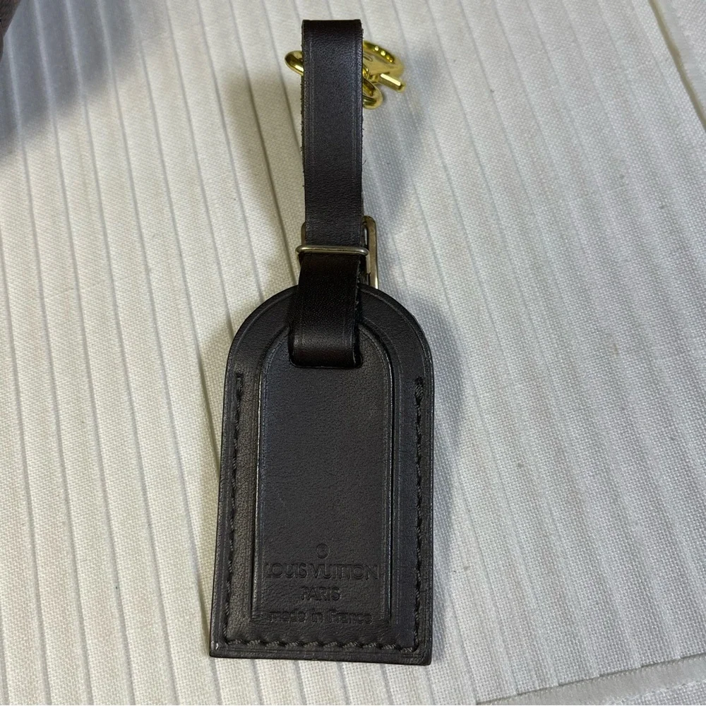 Louis Vuitton Small/Mini Luggage Tag in Dark Brown, Free Non LV Clasp.